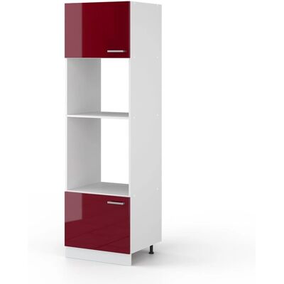 Armario de microondas Vicco R-Line 60 cm Blanco/Rojo Burdeos Alto Brillo Armario de microondas Vicco R-Line 60 cm Blanco/Rojo Burdeos Alto Brillo