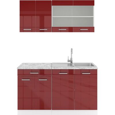 Vicco Cucina Angolare - Bordeaux Lucido/Bianco - 227x287 cm Vicco Cucina Angolare - Bordeaux Lucido/Bianco - 227x287 cm