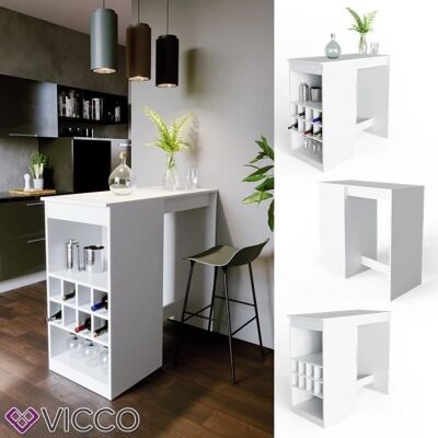 Vicco - Tavolo bar Ross Bianco - 115x50cm Vicco - Tavolo bar Ross Bianco - 115x50cm