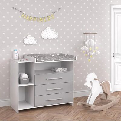 Cambiador Vicco Oskar Blanco/Gris - Mueble para bebé Cambiador Vicco Oskar Blanco/Gris - Mueble para bebé