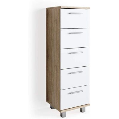 Vicco Ilias Badezimmer Schrank - Sonoma/Weiß - 30 x 95 cm Vicco Ilias Badezimmer Schrank - Sonoma/Weiß - 30 x 95 cm