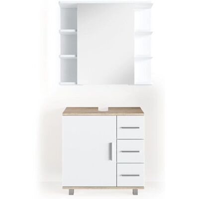 Conjunto de Muebles de Baño Vicco Ilias Blanco/Sonoma - Conjunto de 2 Piezas Conjunto de Muebles de Baño Vicco Ilias Blanco/Sonoma - Conjunto de 2 Piezas