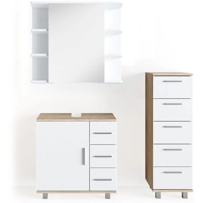 Conjunto de muebles de baño Vicco Ilias Blanco/Sonoma - 3 piezas Conjunto de muebles de baño Vicco Ilias Blanco/Sonoma - 3 piezas
