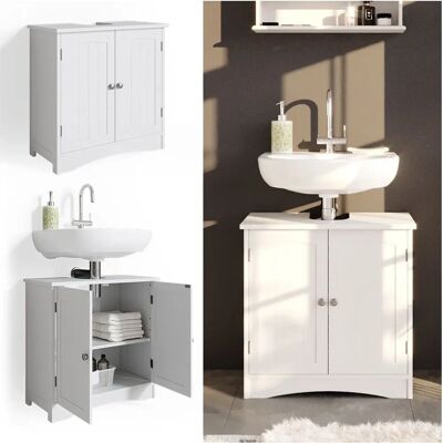 Vicco Mueble de baño blanco - Estilo clásico con dos puertas Vicco Mueble de baño blanco - Estilo clásico con dos puertas