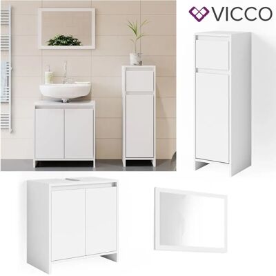 Conjunto de muebles de baño Vicco Emma - 3 piezas - Blanco - Baño Conjunto de muebles de baño Vicco Emma - 3 piezas - Blanco - Baño