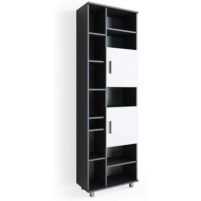 Vicco Ilias Badezimmer Schrank - Anthrazit/Weiß, 60x190 cm Vicco Ilias Badezimmer Schrank - Anthrazit/Weiß, 60x190 cm