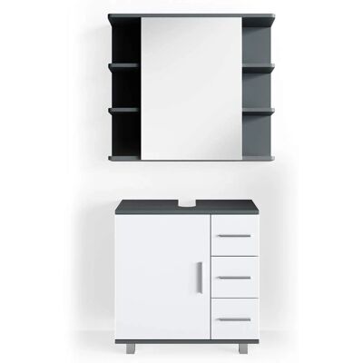 Conjunto de Muebles de Baño Vicco Ilias - Antracita/Blanco, 2 Piezas Conjunto de Muebles de Baño Vicco Ilias - Antracita/Blanco, 2 Piezas