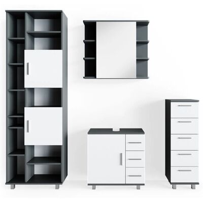 Set di mobili da bagno Vicco Ilias - Antracite - 4 pezzi Set di mobili da bagno Vicco Ilias - Antracite - 4 pezzi