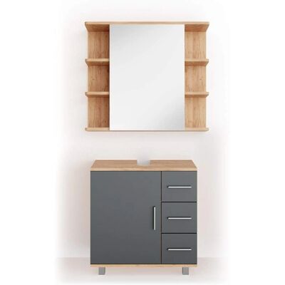 Vicco - Juego de muebles de baño Ilias Oro/Antracita - 2 piezas Vicco - Juego de muebles de baño Ilias Oro/Antracita - 2 piezas