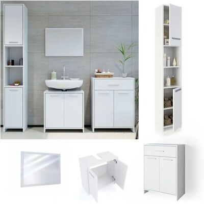 Conjunto de muebles de baño Vicco Kiko - Blanco - 4 piezas Conjunto de muebles de baño Vicco Kiko - Blanco - 4 piezas