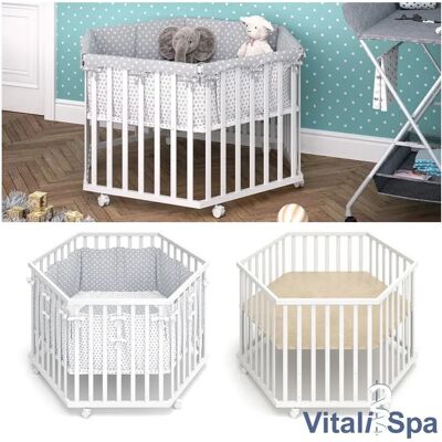 Vitalispa Parc pour Bébé - Hexagonal, Réglable, Blanc - Publicité Vitalispa Parc pour Bébé - Hexagonal, Réglable, Blanc - Publicité