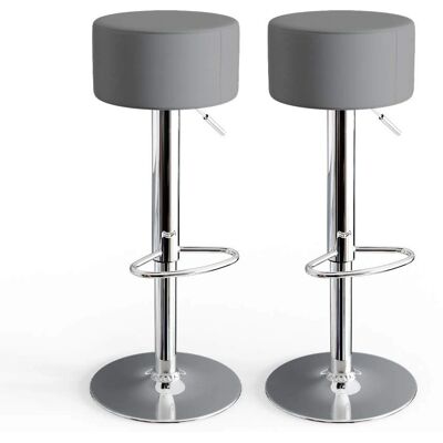 Vicco - Modernes graues Barhocker-Set aus 2 Vicco - Modernes graues Barhocker-Set aus 2
