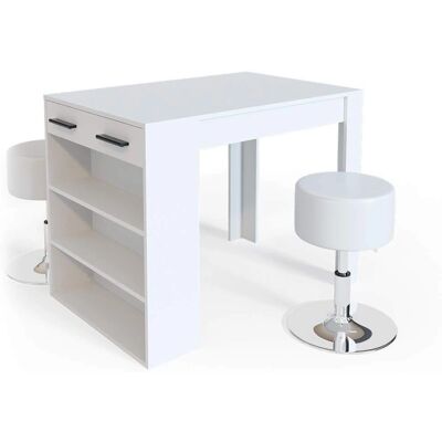 Vicco - Ensemble de table de bar Repose - Moderne Blanc - Publicité Vicco - Ensemble de table de bar Repose - Moderne Blanc - Publicité