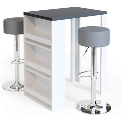 Set Tavolo da Bar Vicco 80cm bianco/antracite Set Tavolo da Bar Vicco 80cm bianco/antracite