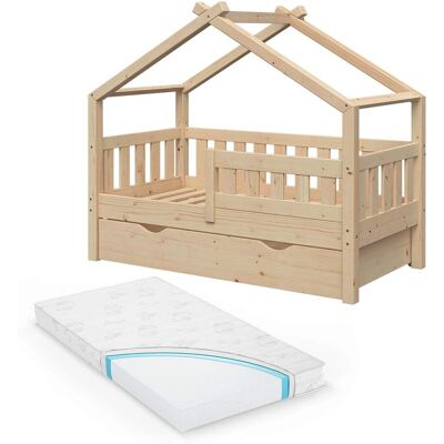 Lit pour enfants Vitalispa, design maison, marron, 70x140cm - Publicité Lit pour enfants Vitalispa, design maison, marron, 70x140cm - Publicité