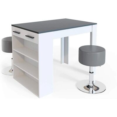 Ensemble de table de bar Vicco Repose - Moderne, blanc/anthracite, 67x100cm - Publicité Ensemble de table de bar Vicco Repose - Moderne, blanc/anthracite, 67x100cm - Publicité