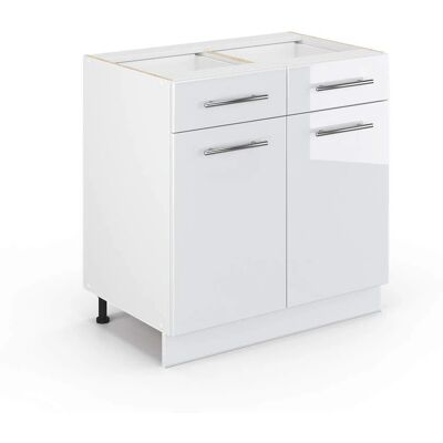 Vicco - Mueble de Cocina Blanco Brillo 80cm - Softclose, Expandible Vicco - Mueble de Cocina Blanco Brillo 80cm - Softclose, Expandible