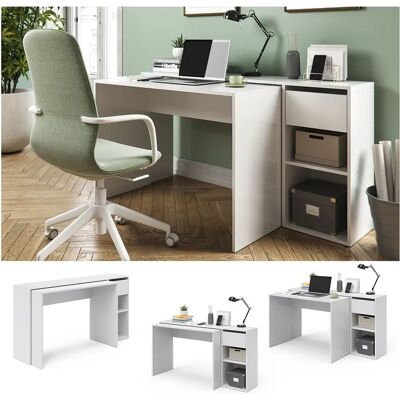 Escritorio Vicco Modelo Ben - Blanco - 145x75.8x46.4cm - Mesa de ordenadore Escritorio Vicco Modelo Ben - Blanco - 145x75.8x46.4cm - Mesa de ordenadore