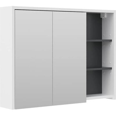 Vicco - Armario con espejo para baño Viola, Blanco/antracita - Gabinete de baño con espejo Vicco - Armario con espejo para baño Viola, Blanco/antracita - Gabinete de baño con espejo