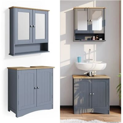 Vicco - Juego de muebles de baño Bianco gris - Tipo de baño Vicco - Juego de muebles de baño Bianco gris - Tipo de baño