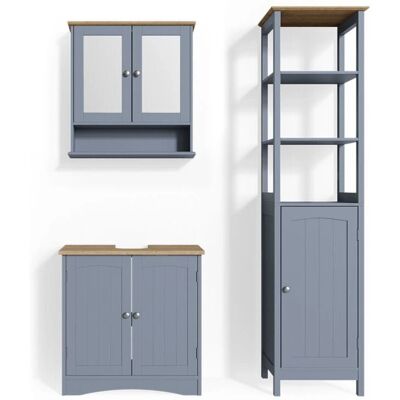 Set de Muebles de Baño Vicco - Blanco y Gris - 3 Piezas Set de Muebles de Baño Vicco - Blanco y Gris - 3 Piezas