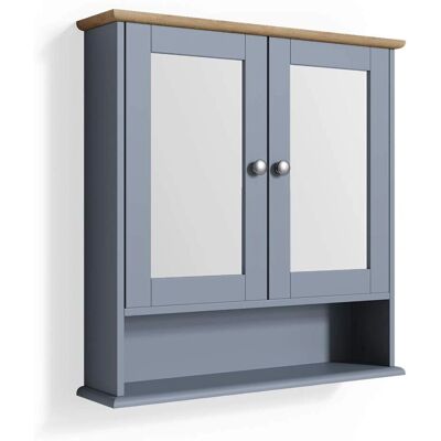 Vicco Armadietto con Specchio Bianco Grigio - Mobili bagno Vicco Armadietto con Specchio Bianco Grigio - Mobili bagno
