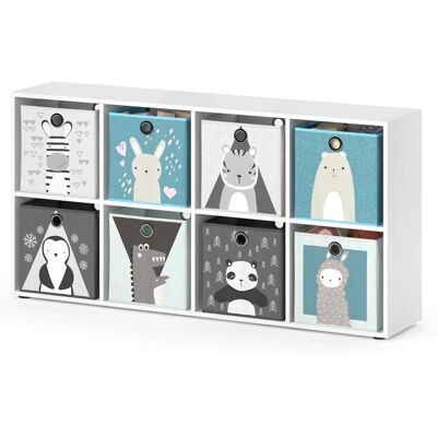 Estantería infantil Vicco - 8 cajas plegables - Blanco - Separador de espacios Estantería infantil Vicco - 8 cajas plegables - Blanco - Separador de espacios