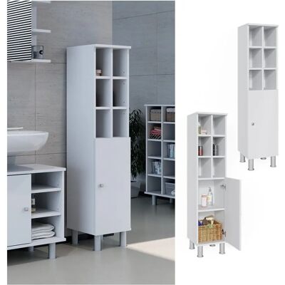 Armario de baño Vicco Fynn Blanco - 30x130,6 cm, Bisagras reversibles Armario de baño Vicco Fynn Blanco - 30x130,6 cm, Bisagras reversibles