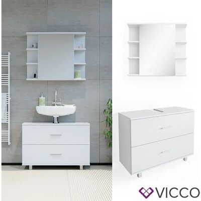 Conjunto de Muebles de Baño Blanco Ilias de Vicco - 2 Piezas Conjunto de Muebles de Baño Blanco Ilias de Vicco - 2 Piezas