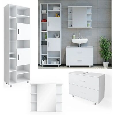 Conjunto de Muebles de Baño Blanco Vicco Ilias - 3 Piezas Conjunto de Muebles de Baño Blanco Vicco Ilias - 3 Piezas