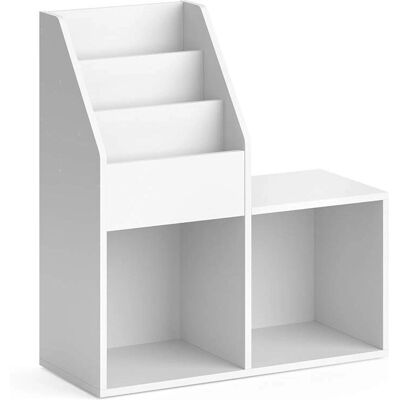 Biblioteca Blanca Vicco - Estantería elegante con 2 estantes Biblioteca Blanca Vicco - Estantería elegante con 2 estantes