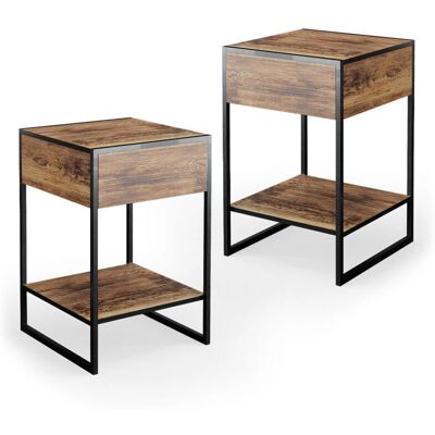 Vicco Modelo Fyrk Mesita de Noche - Estilo Loft Moderno Vicco Modelo Fyrk Mesita de Noche - Estilo Loft Moderno