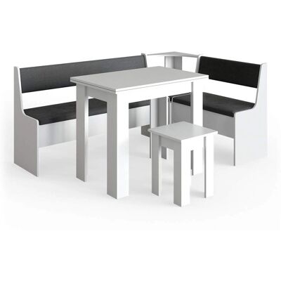 Vicco - Ensemble de banquette d'angle Roman - Table extensible - Blanc - Publicité Vicco - Ensemble de banquette d'angle Roman - Table extensible - Blanc - Publicité