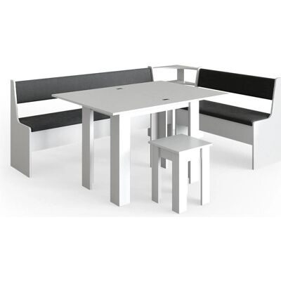 Conjunto de comedor de esquina Roman de Vicco con mesa y taburetes Conjunto de comedor de esquina Roman de Vicco con mesa y taburetes