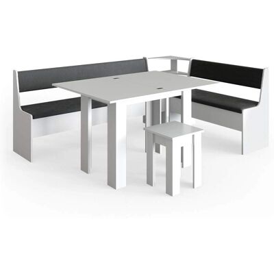 Conjunto de comedor de esquina Roman de Vicco con mesa y taburetes Conjunto de comedor de esquina Roman de Vicco con mesa y taburetes