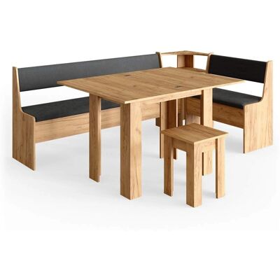 Vicco - Conjunto de banco de esquina Roman 210x120cm Roble arena con mesa Vicco - Conjunto de banco de esquina Roman 210x120cm Roble arena con mesa