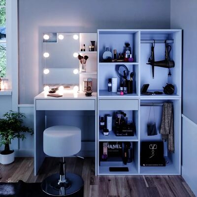 Vicco Isabelle Weiß Schminktisch mit LED & Stauraum Vicco Isabelle Weiß Schminktisch mit LED & Stauraum