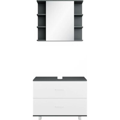 Vicco - Conjunto de muebles de baño Ilias - Blanco/Antracita Vicco - Conjunto de muebles de baño Ilias - Blanco/Antracita