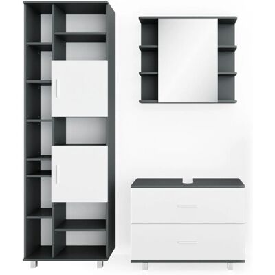 Conjunto de Muebles de Baño Vicco - Ilias, Antracita/Blanco - Baño Conjunto de Muebles de Baño Vicco - Ilias, Antracita/Blanco - Baño