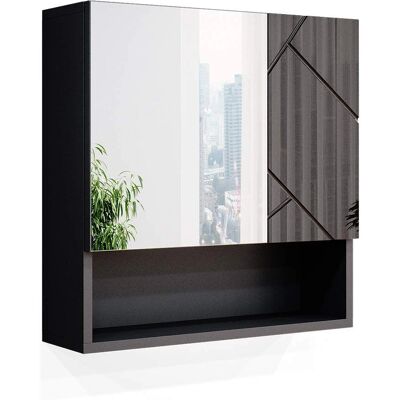 Gabinete de espejo para baño Vicco Irma Antracita - Almacenamiento Gabinete de espejo para baño Vicco Irma Antracita - Almacenamiento