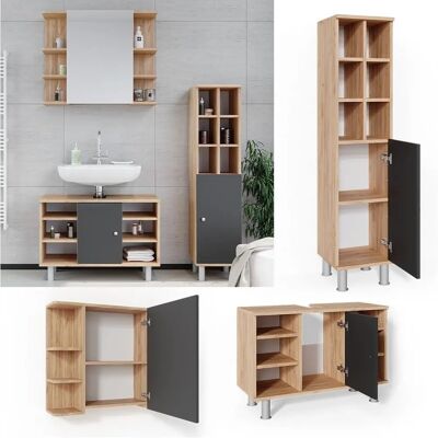 Set di mobili da bagno Vicco Fynn - Rovere dorato & antracite - 3 pezzi Set di mobili da bagno Vicco Fynn - Rovere dorato & antracite - 3 pezzi