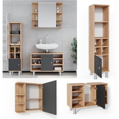 Vicco - Set di mobili da bagno Fynn, 3 pezzi, Rovere dorato Vicco - Set di mobili da bagno Fynn, 3 pezzi, Rovere dorato