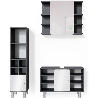 Set mobili bagno Vicco Fynn Antracite/Bianco - Bagno Set mobili bagno Vicco Fynn Antracite/Bianco - Bagno