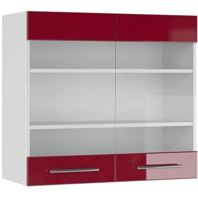 Vicco - Armoire en verre Fame-Line 80cm Bordeaux Brillant - Publicité Vicco - Armoire en verre Fame-Line 80cm Bordeaux Brillant - Publicité