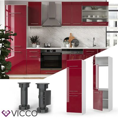 Vicco - Credenza da cucina Fame-Line 60cm Bordeaux Lucido/Bianco Vicco - Credenza da cucina Fame-Line 60cm Bordeaux Lucido/Bianco