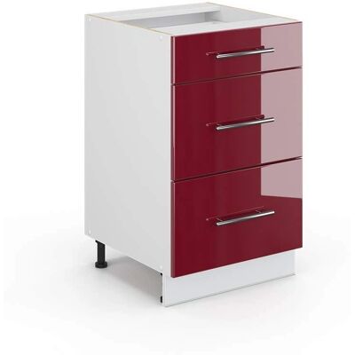 Vicco Fame-Line Mueble Bajo Cocina 50cm Blanco/Rojo Burdeos Alto Brillo Vicco Fame-Line Mueble Bajo Cocina 50cm Blanco/Rojo Burdeos Alto Brillo