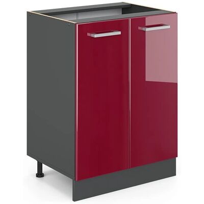 Meuble bas de cuisine Vicco R-Line 60cm - Bordeaux brillant & Anthracite - Publicité Meuble bas de cuisine Vicco R-Line 60cm - Bordeaux brillant & Anthracite - Publicité