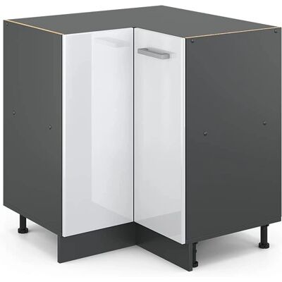 Vicco - Eckschrank R-Line 82cm Anthrazit/Weiß Hochglanz Modern Vicco - Eckschrank R-Line 82cm Anthrazit/Weiß Hochglanz Modern