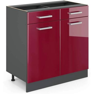 Vicco R-Line Mobile da Cucina - Antracite/Bordeaux Rosso - 80cm Vicco R-Line Mobile da Cucina - Antracite/Bordeaux Rosso - 80cm