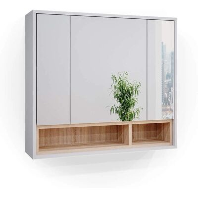 Armario con espejo Vicco - Blanco - 80x72cm - Armario de baño Armario con espejo Vicco - Blanco - 80x72cm - Armario de baño